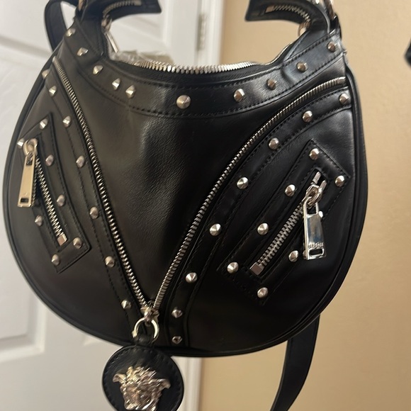 Pristine Versace Studded Small Hobo Bag - Picture 5 of 5